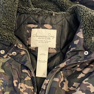 American Rag Camouflage Jacket with Embroidery